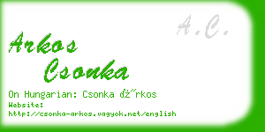 arkos csonka business card